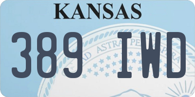 KS license plate 389IWD