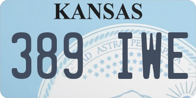 KS license plate 389IWE