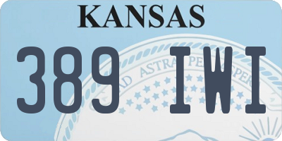 KS license plate 389IWI