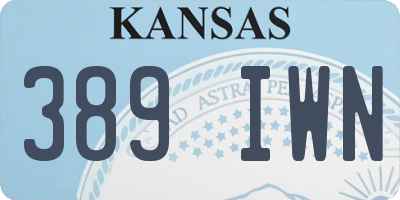 KS license plate 389IWN