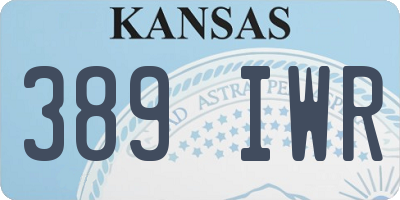 KS license plate 389IWR