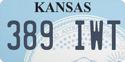 KS license plate 389IWT