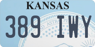 KS license plate 389IWY