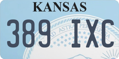 KS license plate 389IXC