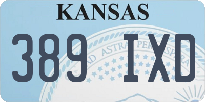 KS license plate 389IXD