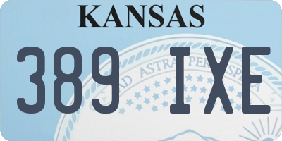 KS license plate 389IXE