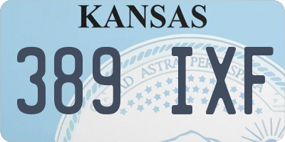 KS license plate 389IXF