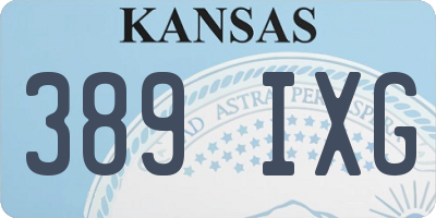 KS license plate 389IXG