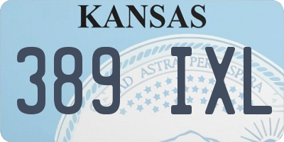 KS license plate 389IXL