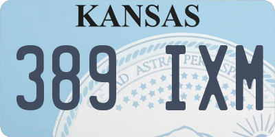 KS license plate 389IXM