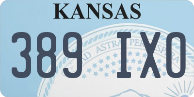 KS license plate 389IXO