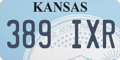 KS license plate 389IXR