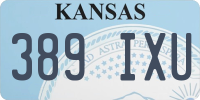 KS license plate 389IXU