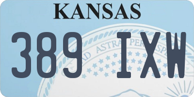 KS license plate 389IXW