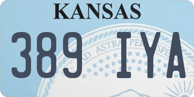 KS license plate 389IYA