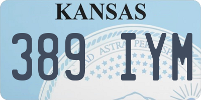 KS license plate 389IYM