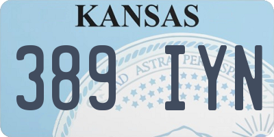 KS license plate 389IYN