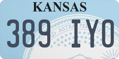 KS license plate 389IYO
