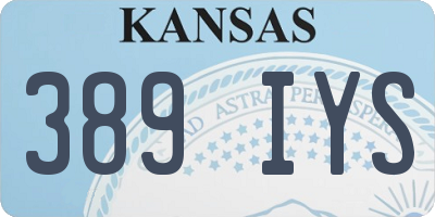 KS license plate 389IYS