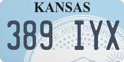 KS license plate 389IYX