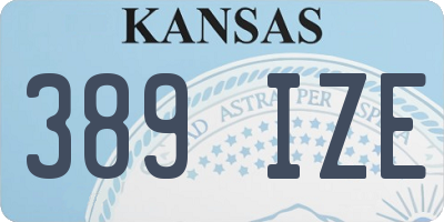 KS license plate 389IZE