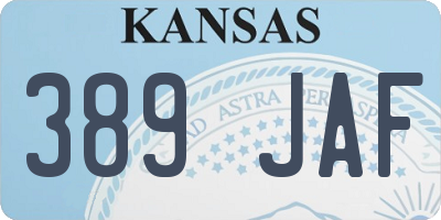 KS license plate 389JAF