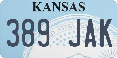 KS license plate 389JAK