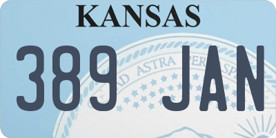 KS license plate 389JAN