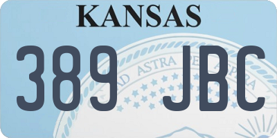 KS license plate 389JBC