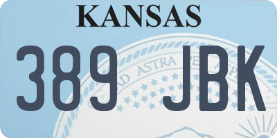 KS license plate 389JBK