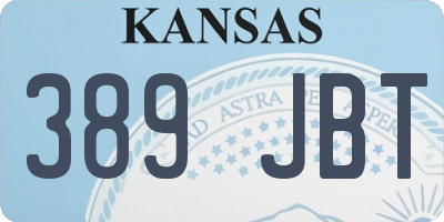 KS license plate 389JBT