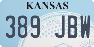 KS license plate 389JBW