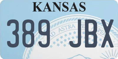 KS license plate 389JBX