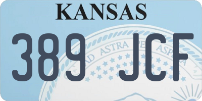 KS license plate 389JCF