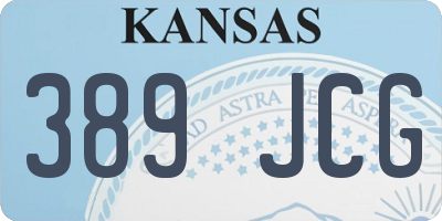 KS license plate 389JCG