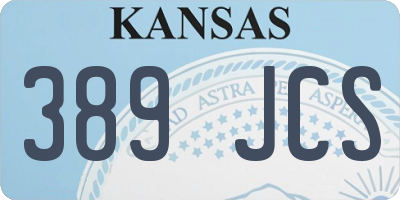 KS license plate 389JCS