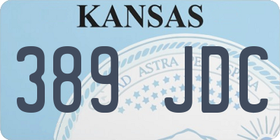 KS license plate 389JDC