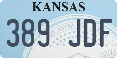 KS license plate 389JDF