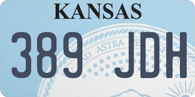 KS license plate 389JDH