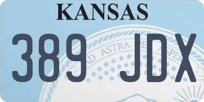 KS license plate 389JDX