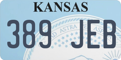 KS license plate 389JEB