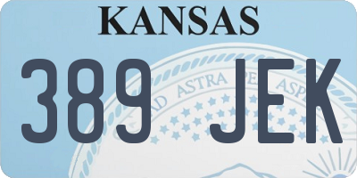 KS license plate 389JEK