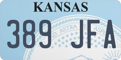 KS license plate 389JFA