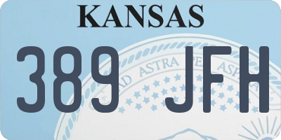 KS license plate 389JFH