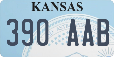 KS license plate 390AAB