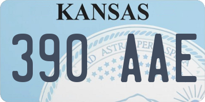 KS license plate 390AAE