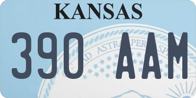 KS license plate 390AAM
