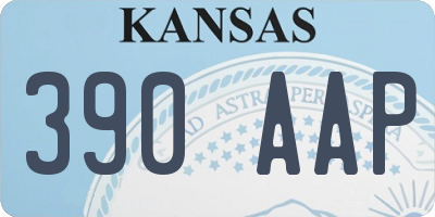 KS license plate 390AAP