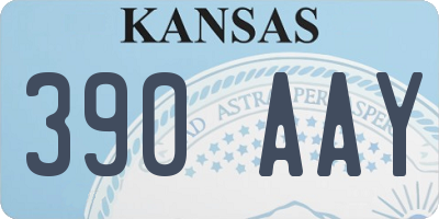 KS license plate 390AAY