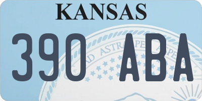 KS license plate 390ABA